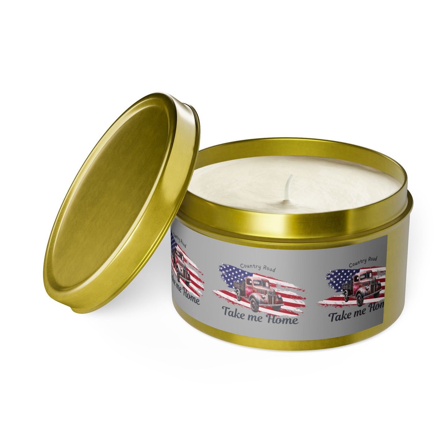 Rustic Tin Candle - 'Take Me Home' with Vintage Truck Design