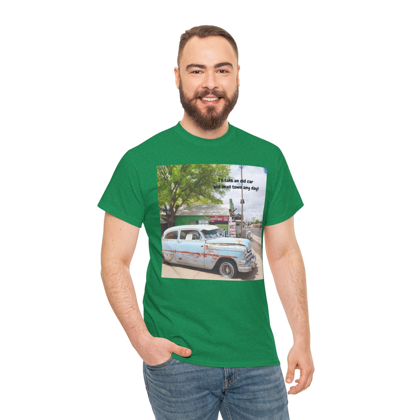 Rustic Vintage Car Tee - Retro Aesthetic Graphic T-Shirt for Casual Outings, Gifts, Travel, Summer Wardrobe, Road Trip Wear