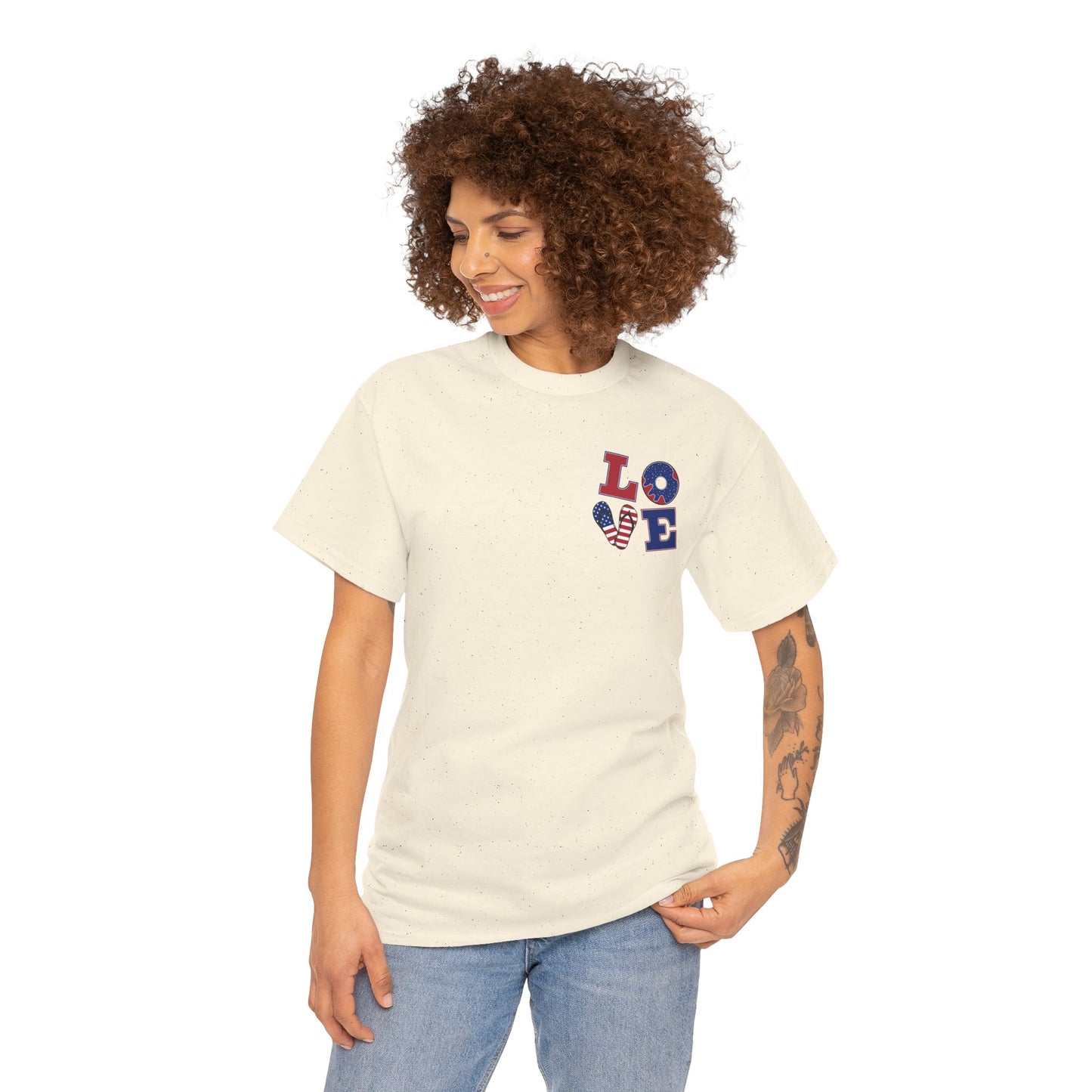 Patriotic Love Unisex Heavy Cotton Tee - God Bless the USA Design