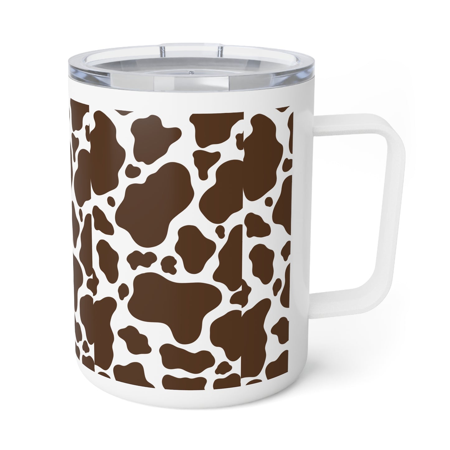 Cute Cow Print Insulated Coffee Mug | 10oz Travel Mug for Animal Lovers